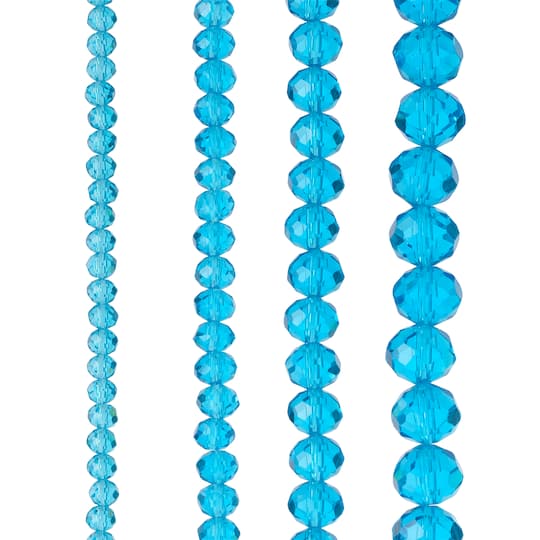 Turquoise Faceted Glass Rondelle Beads by Bead Landing&#x2122;